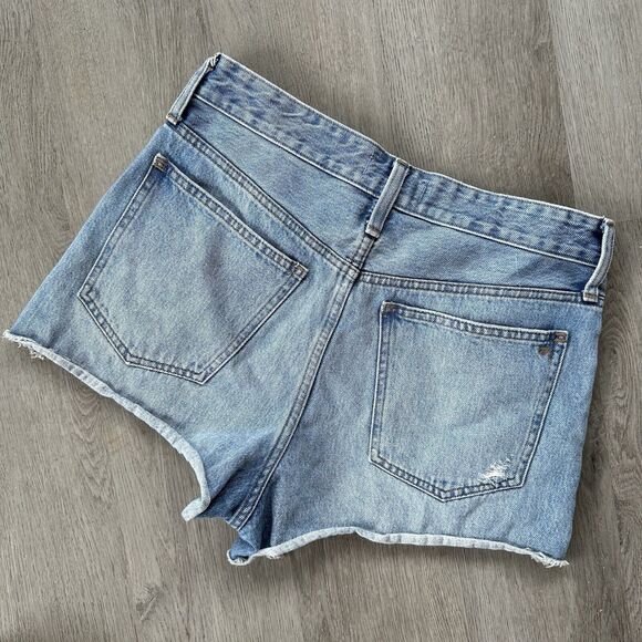 Madewell Relaxed High Waisted Denim Shorts Distressed 3 Inch Size 27 - Picture 5 of 8